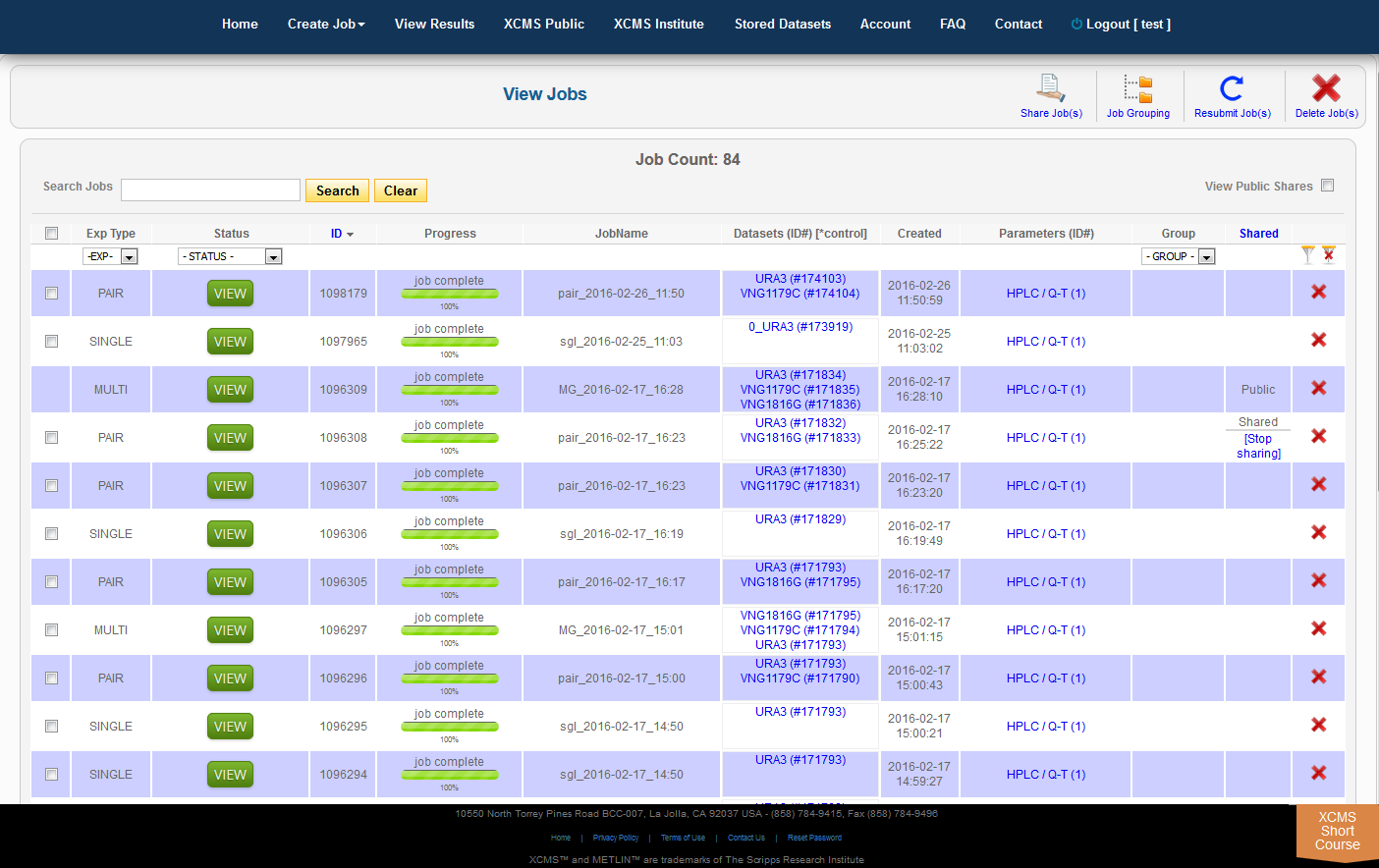 Viewing results