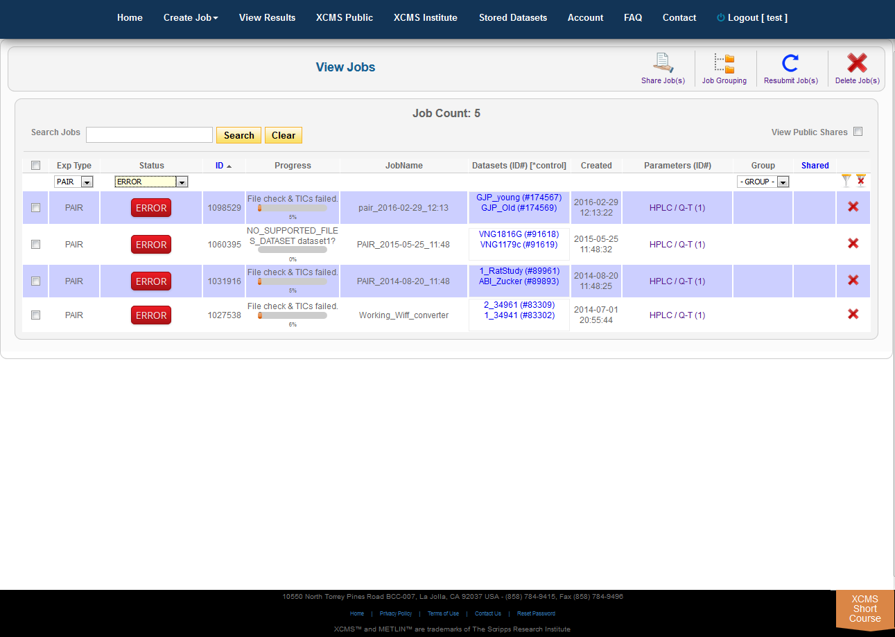 Filtering results